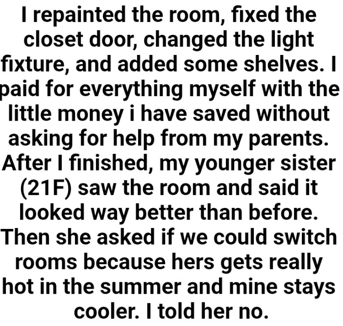 The OP paid for everything herself