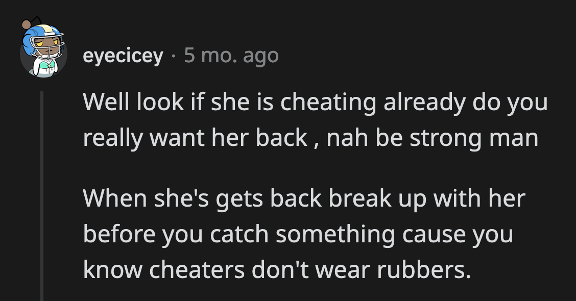 A commenter who sided with OP advised him to break up with his girlfriend.