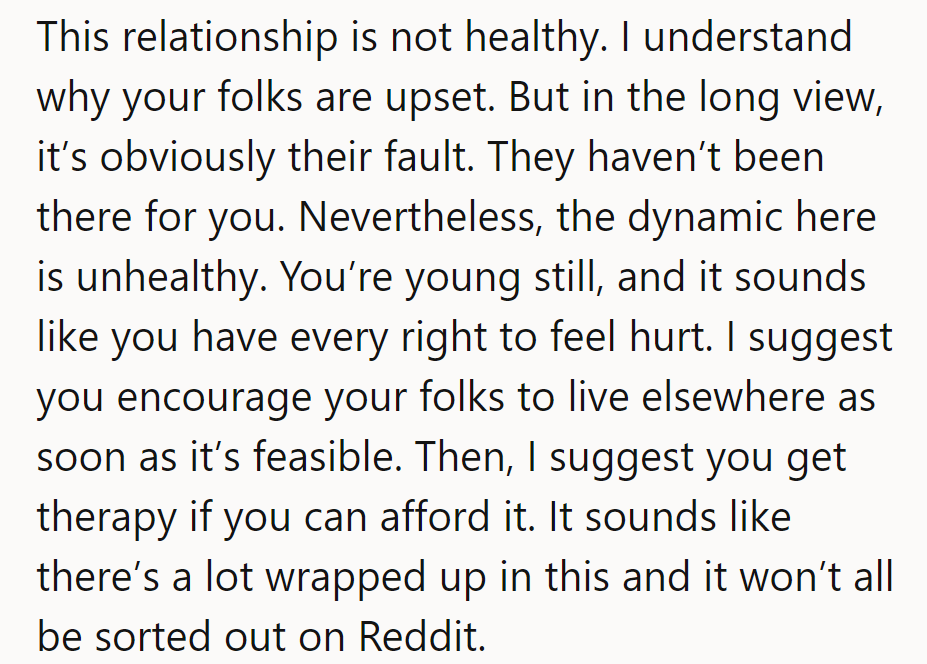 Seems like this family dynamic is due for a serious renovation. Time for a little DIY therapy, and maybe a fresh coat of boundaries.