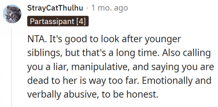 7. Their mother's reaction to them expressing how they felt was just toxic