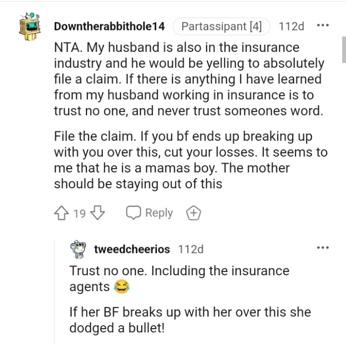 He would be yelling to absolutely file a claim