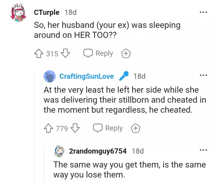 He left her side while she was still delivering