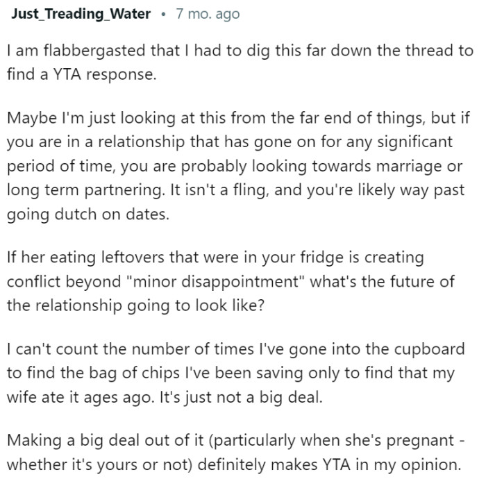 And finally, someone who thinks that OP made a mistake: