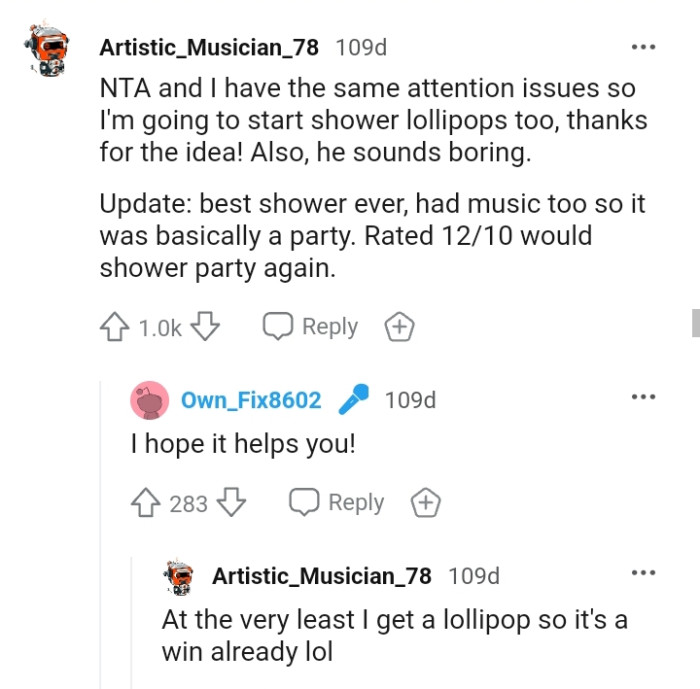 Another Redditor testifying that it's the best shower ever