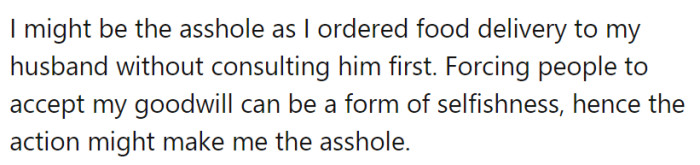 OP has offered the following explanation for why they think they might be the a-hole: