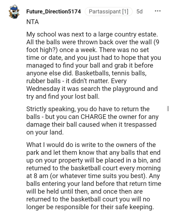 You do have to return the balls, though.