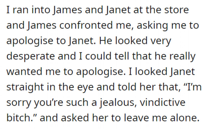 OP ran into them at a store, and that's where the nasty words entered the picture.