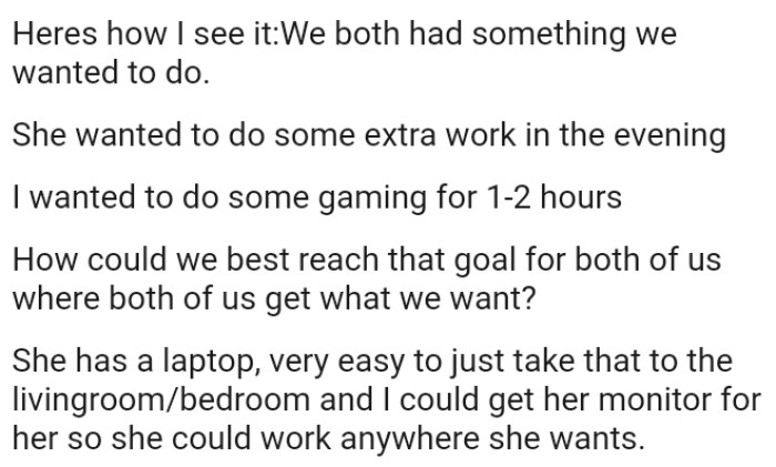 How could they best reach that goal for both of them?