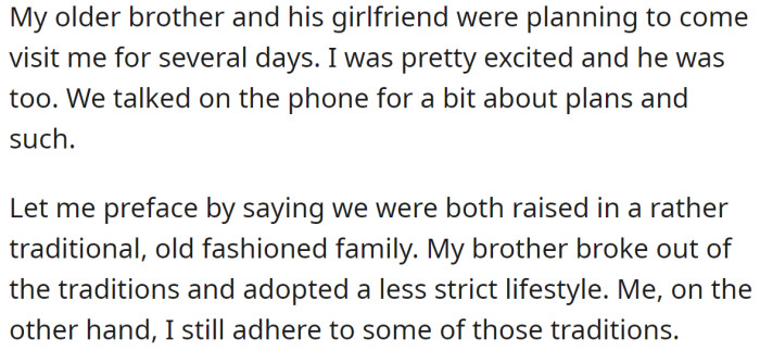 The OP explained they both were very excited about the trip.