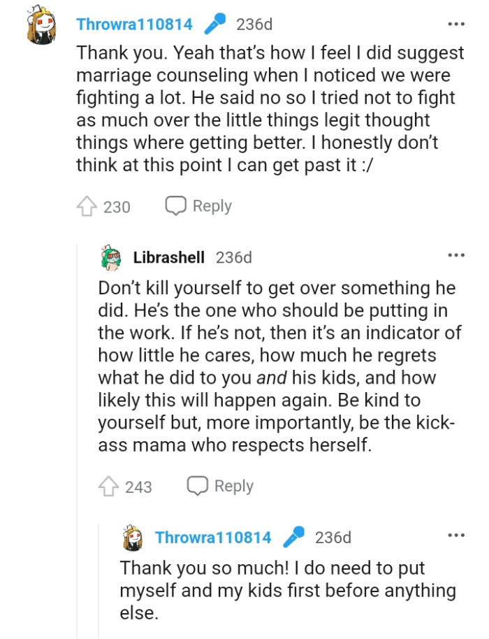 The OP Says She Cannot Get Past It