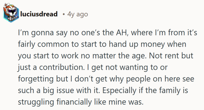 Family norms vary and financial strain can reshape expectations.