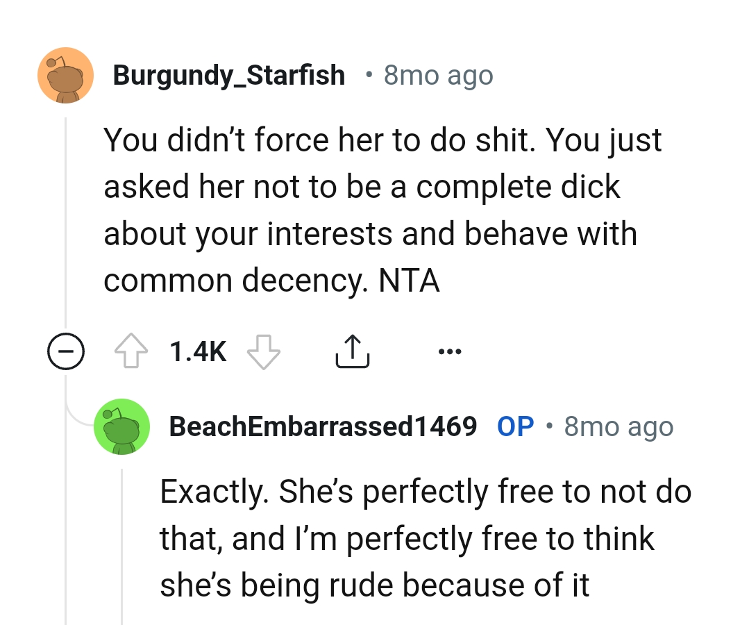 And the comments from other Redditors roll in...