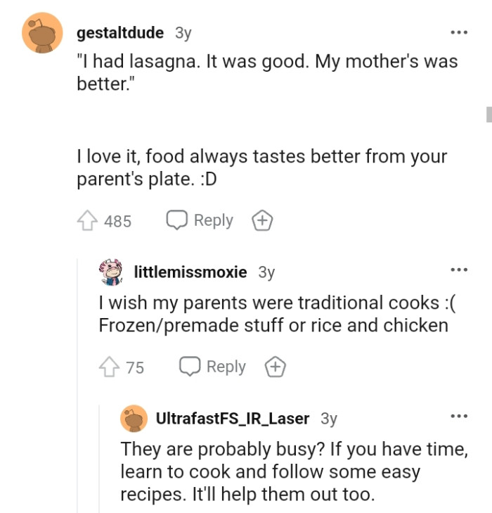 Food always tastes better from the parent's plate
