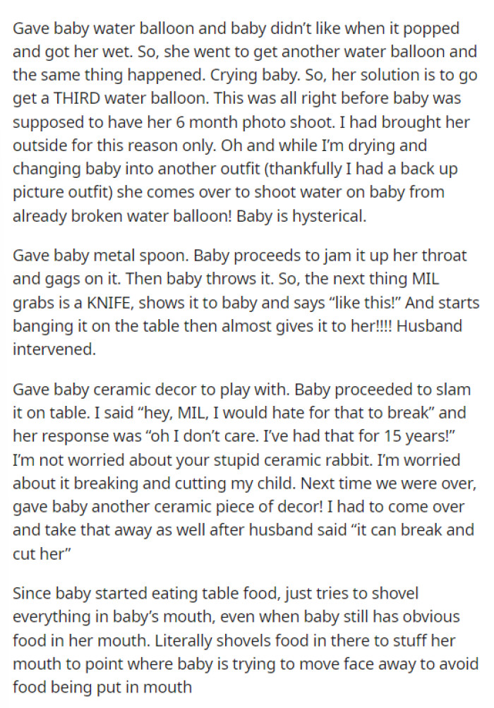 I don't think I'd want this woman around my baby either, honestly, so I get the concern.