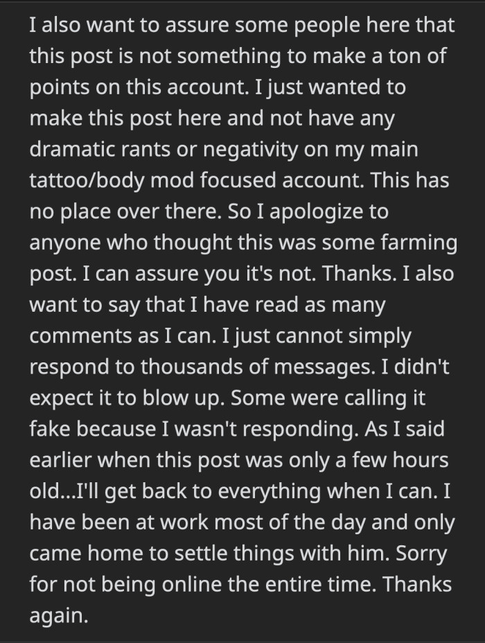 OP will soon feel lighter once their boyfriend moves out