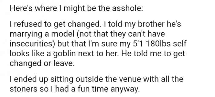 He told me to get changed