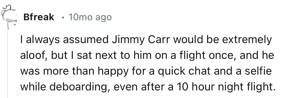 “He was more than happy for a quick chat and a selfie while deboarding, even after a 10 hour night flight.”