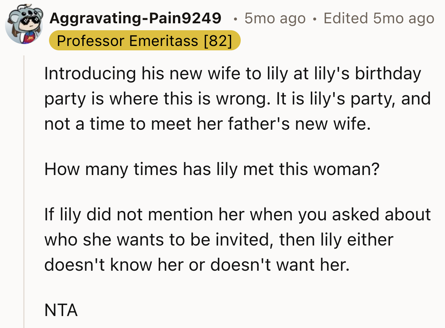 He Shouldn't Introduce His New Wife
