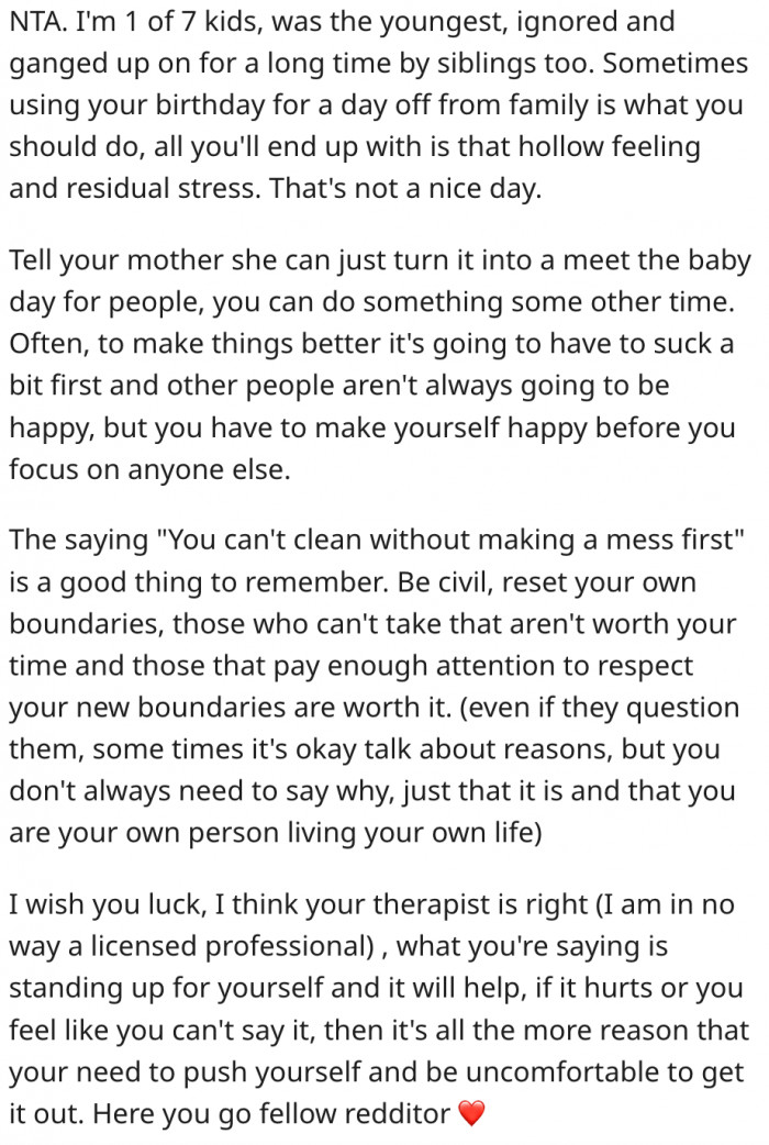 12. She should prioritize her happiness over theirs.