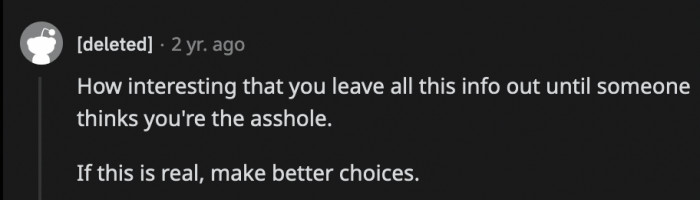 Someone wondered if OP was lying about everything