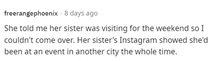 #5 She should've made her sister an accomplice, lol.