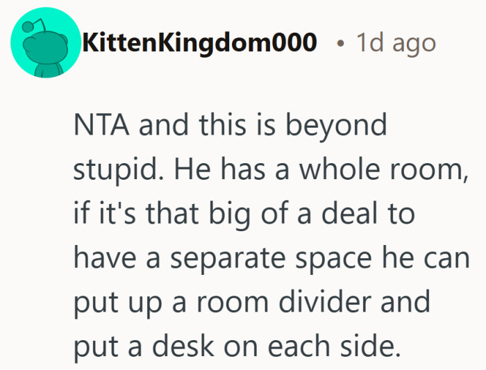 The frustration shows here. Having a full room already makes the request hard to justify.