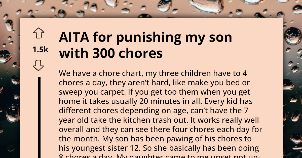 Mom Punishes Her Son With 300 Chores After He Convinced His Sister To Do His Chores
