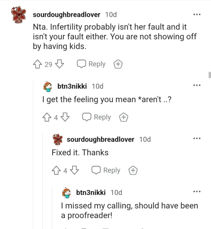 You are not showing off by having kids