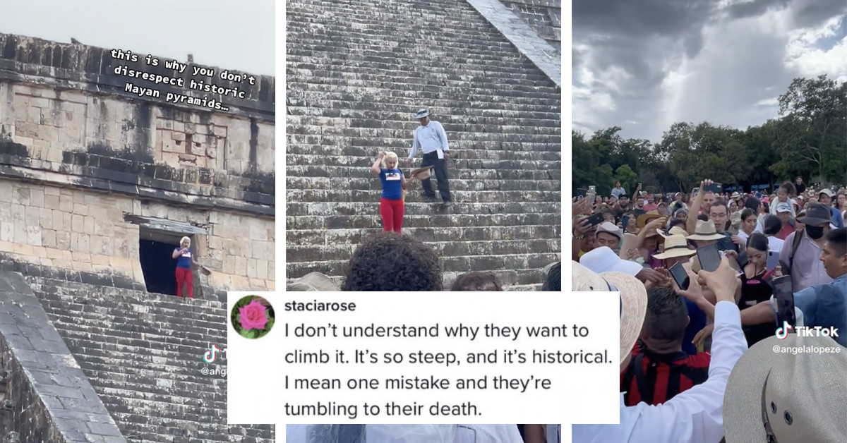 People Can't Believe This Entitled And Careless Tourist Who Climbed Mayan Pyramid