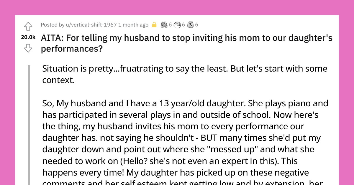 Redditors Are Furious At A Man Who Wouldn’t Stop His Mother From Degrading His Daughter’s Piano Performances
