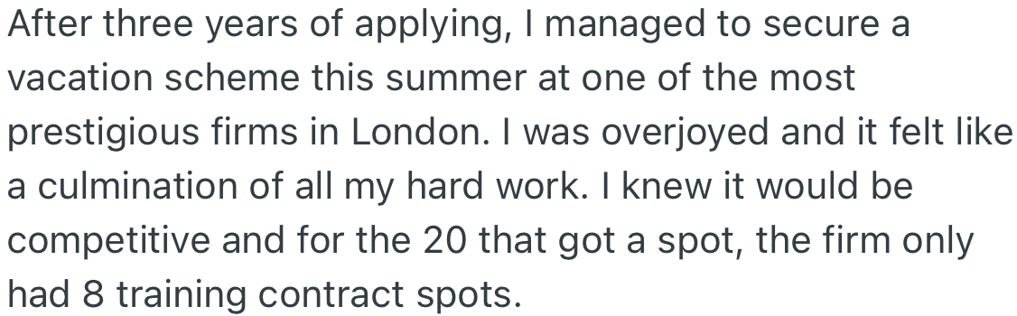 OP finally got a firm for his vacation scheme