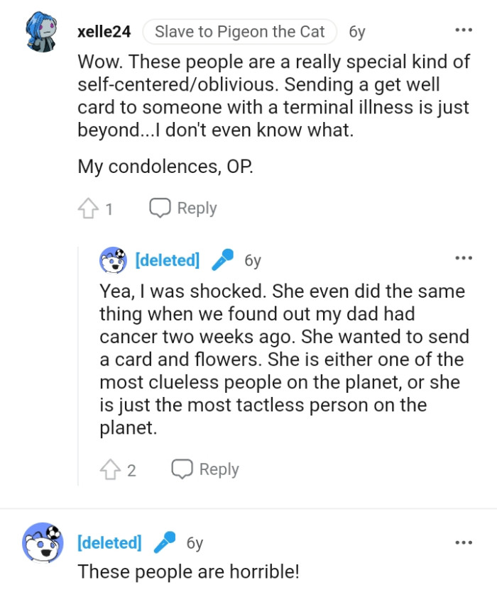 Sending a get well card to someone who's terminally ill