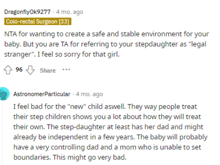 It's unfortunate the way he is referring to his stepdaughter, and someone definitely needs to check him on that.