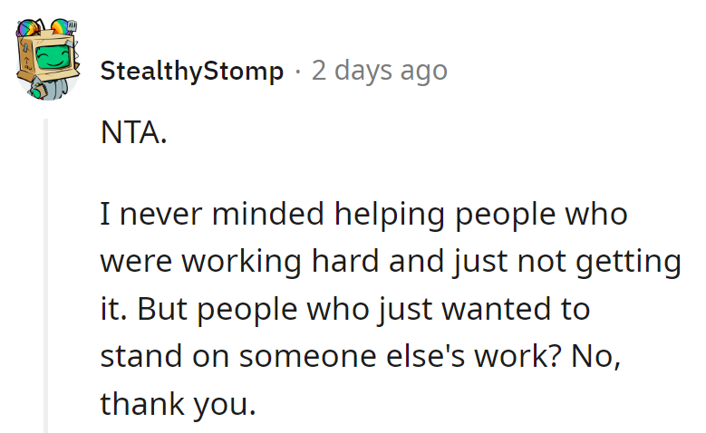 Helping Those Who Try? Sure. But Being a Step Stool? No, Thanks.