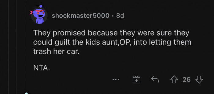 If all else fails, they can always guilt-trip OP.