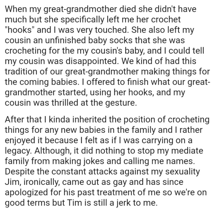 It did nothing to stop his immediate family from making jokes and calling him names