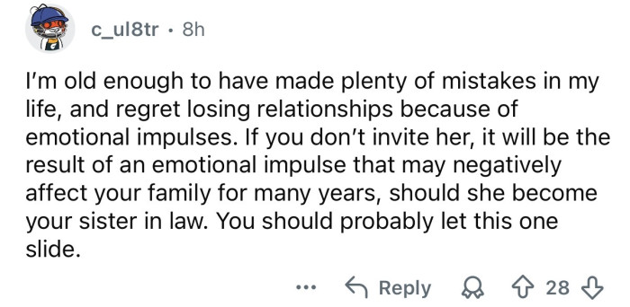 You should let this one slide.