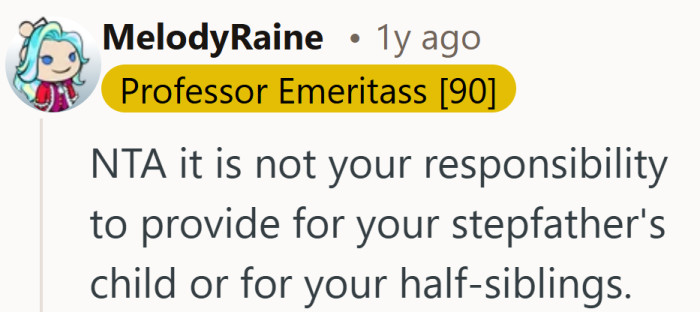 Being a sibling does not automatically mean becoming the family college fund.
