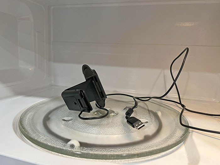 14. A colleague damaged the microwave in the break room by using it to zap a camera. When questioned, he explained that he had done it as a prank post.