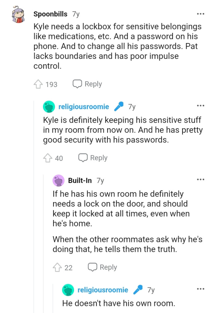 It's obvious he lacks boundaries and has poor impulse control