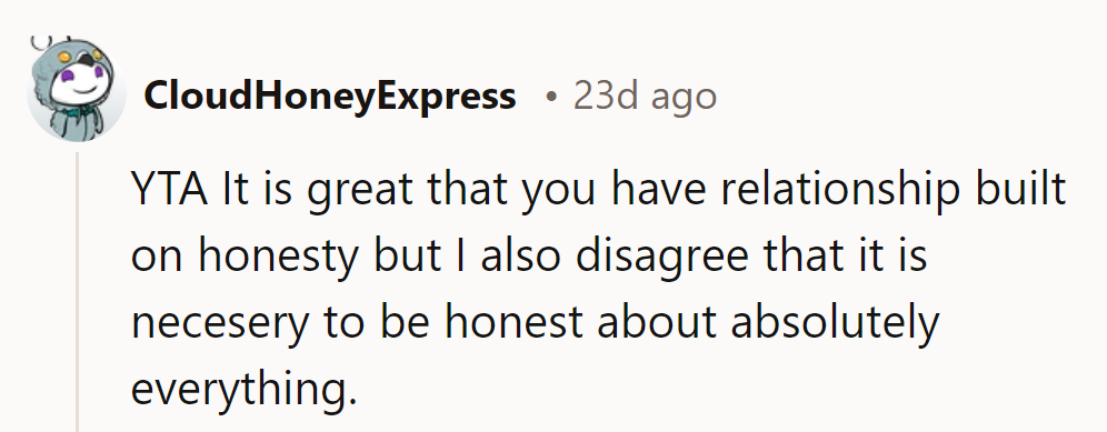 Honesty is the best policy, except when it's like using a sledgehammer to crack a nut.