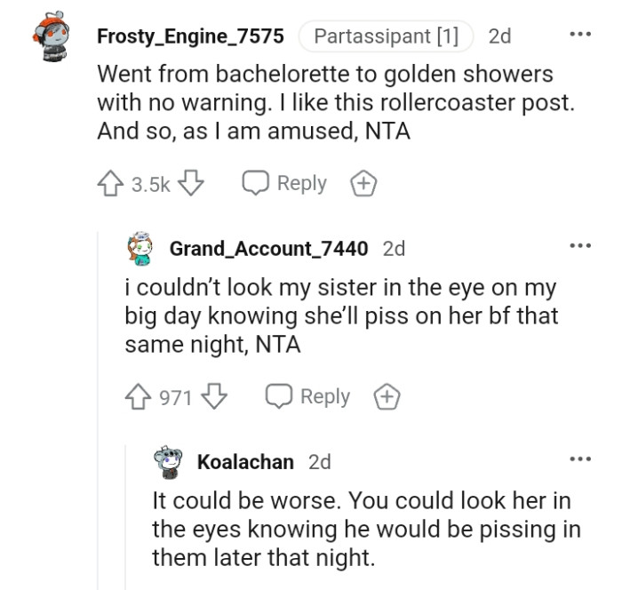 OP's story generated hundreds of comments, and we've gathered a bunch of them for you to read through below