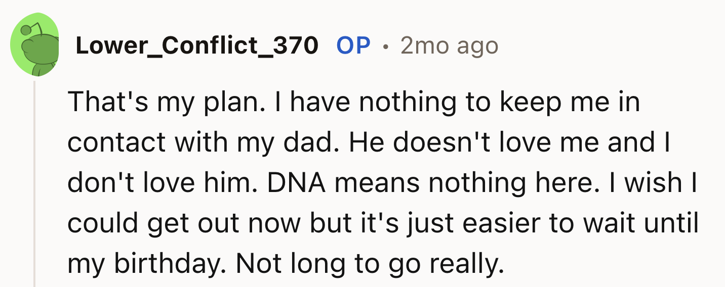 OP's Dad Doesn't Love Her