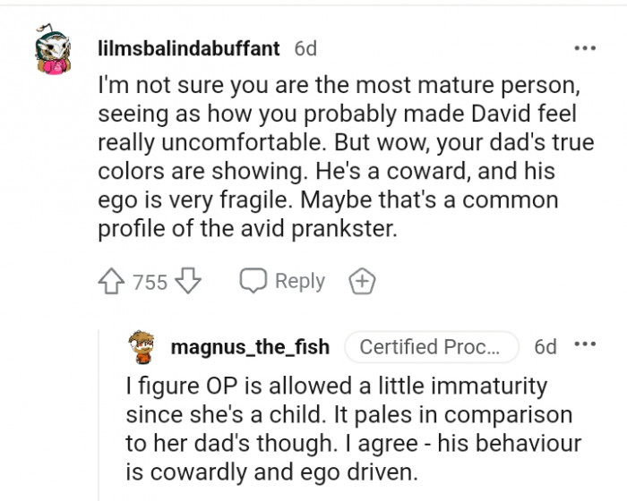 Your dad's true colors are showing