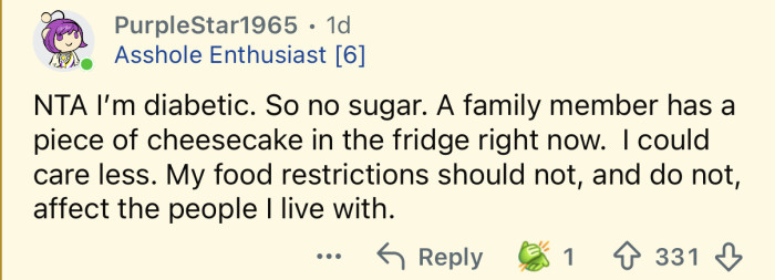 Their food restrictions are theirs alone.