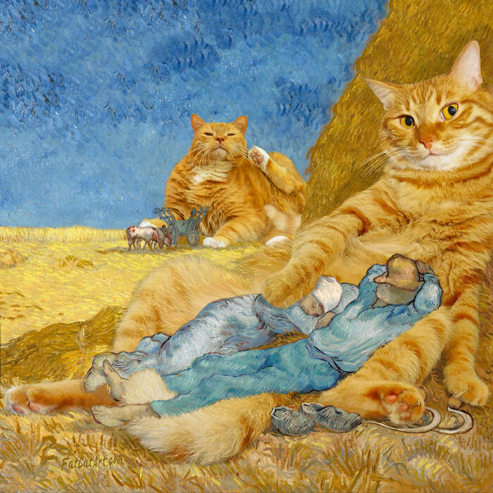 “The Siesta With Guardian Cats”