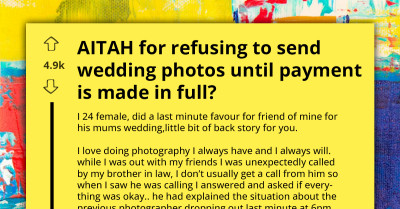 Outrage Erupts As Last Minute Photographer Refuses To Send Wedding Pictures Until Full Payment Is Made
