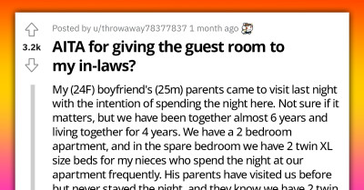 Redditor's In-Laws Rented A Hotel Room After She Refused To Give Them Her Master Bedroom, But Now They Demand Reimbursement