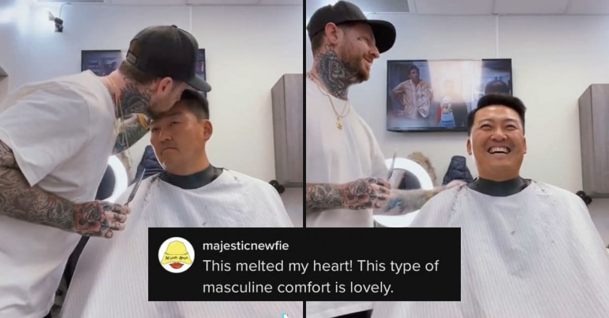 Viral TikTok Video Shows A Barber Who Ends All His Haircuts By Giving Forehead Kisses To His Clients