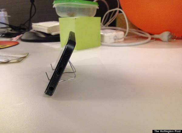 A paper clip can be turned into a phone stand.